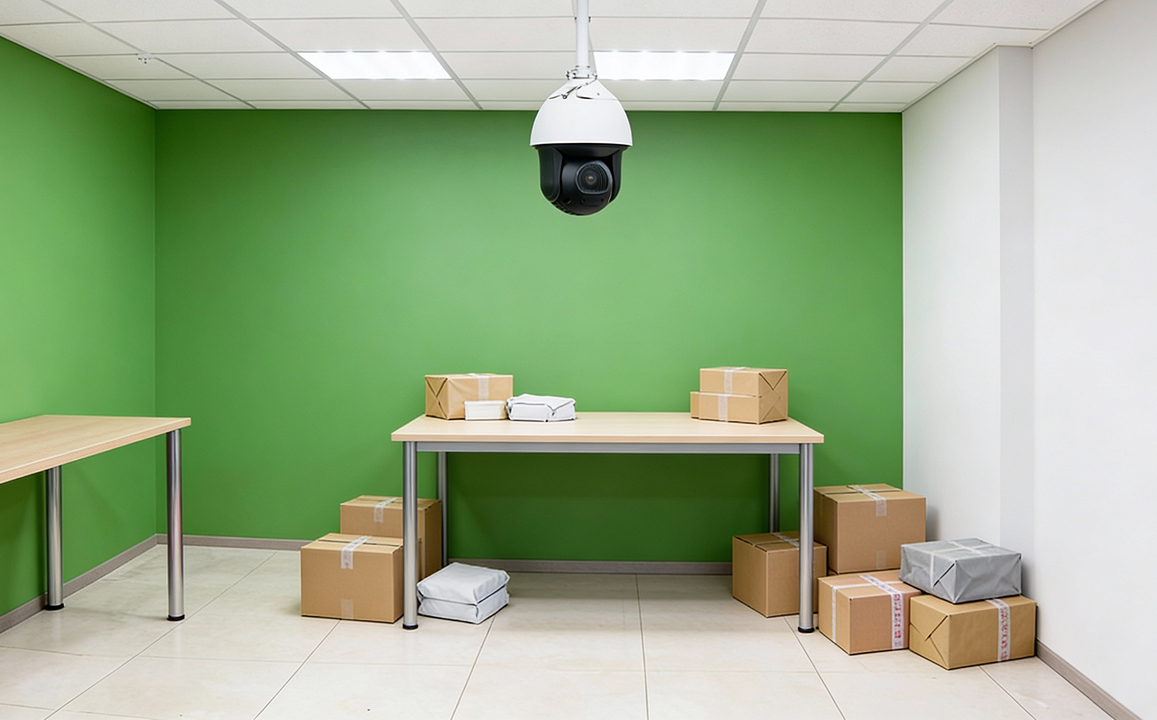 Камера видеонаблюдения в пункте выдачи заказов
